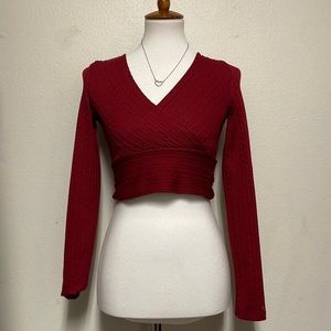 Shein Ribbed Cropped Long Sleeve